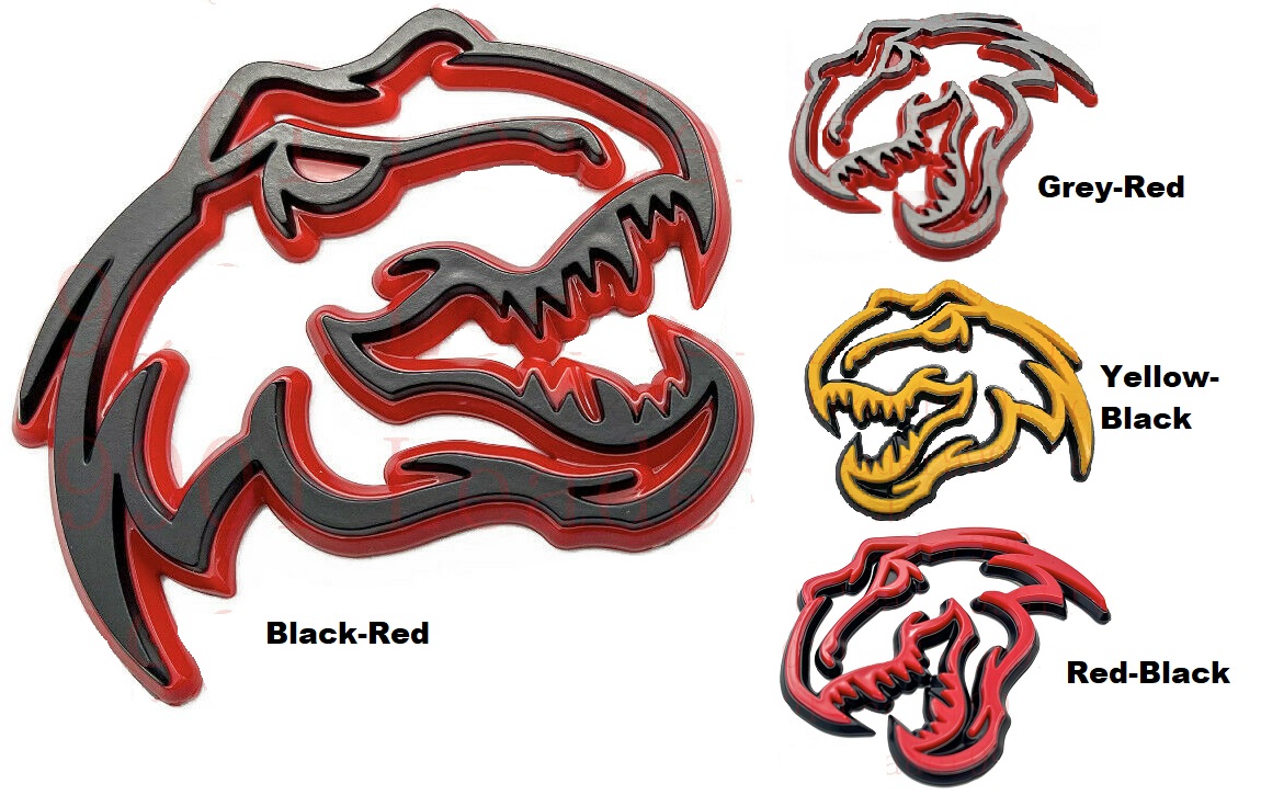 2 Each T-Rex Head Emblems Logo Dodge Ram TRX 1500 - Click Image to Close